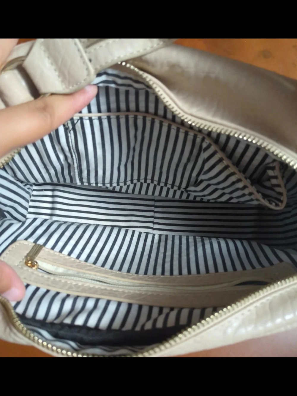Neutral Cream Women's Top-Handle Cosmetic or Travel Bag